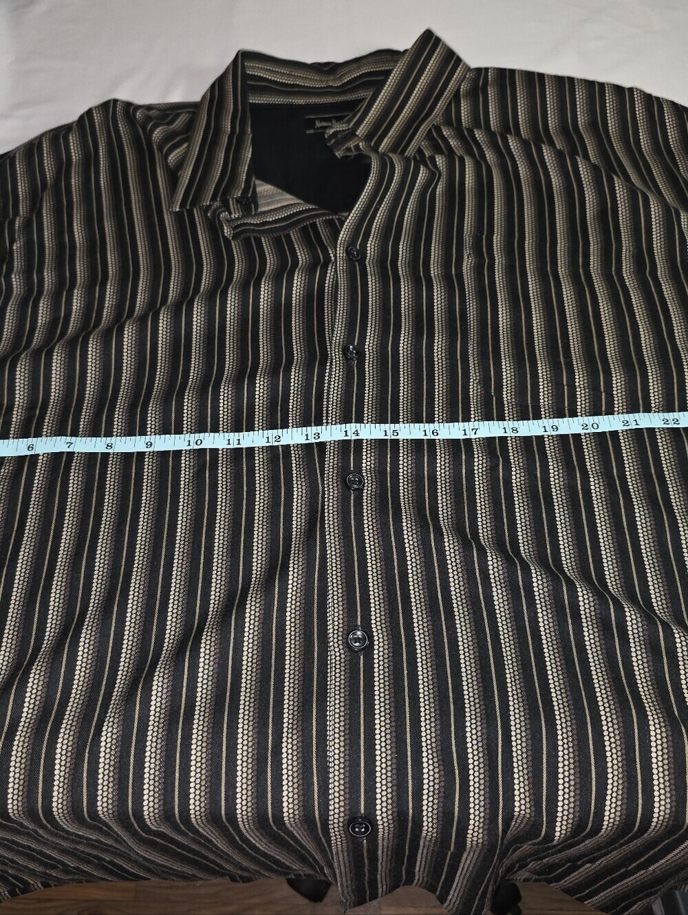Neiman Marcus Vintage Men’s Silk Rayon Striped Button Up Shirt XXL - Picture 6 of 7